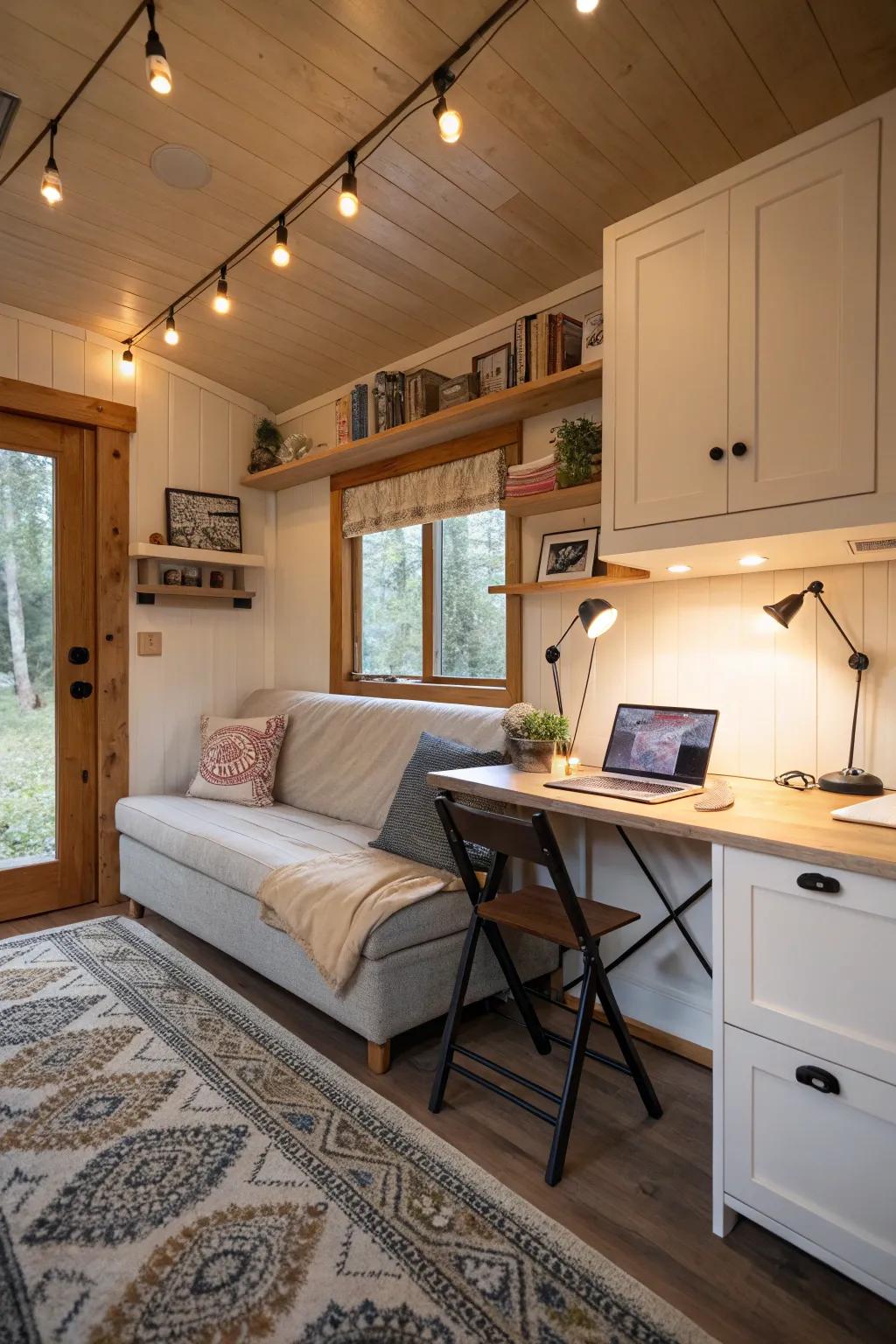 Smart furniture options increase utility in compact living areas.