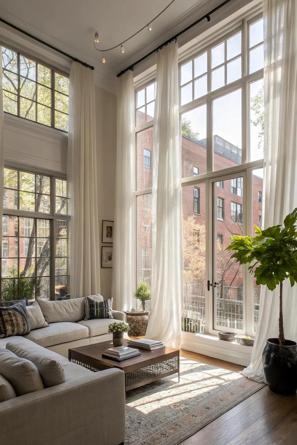 Sunlight enhances the coziness and openness of a living space.