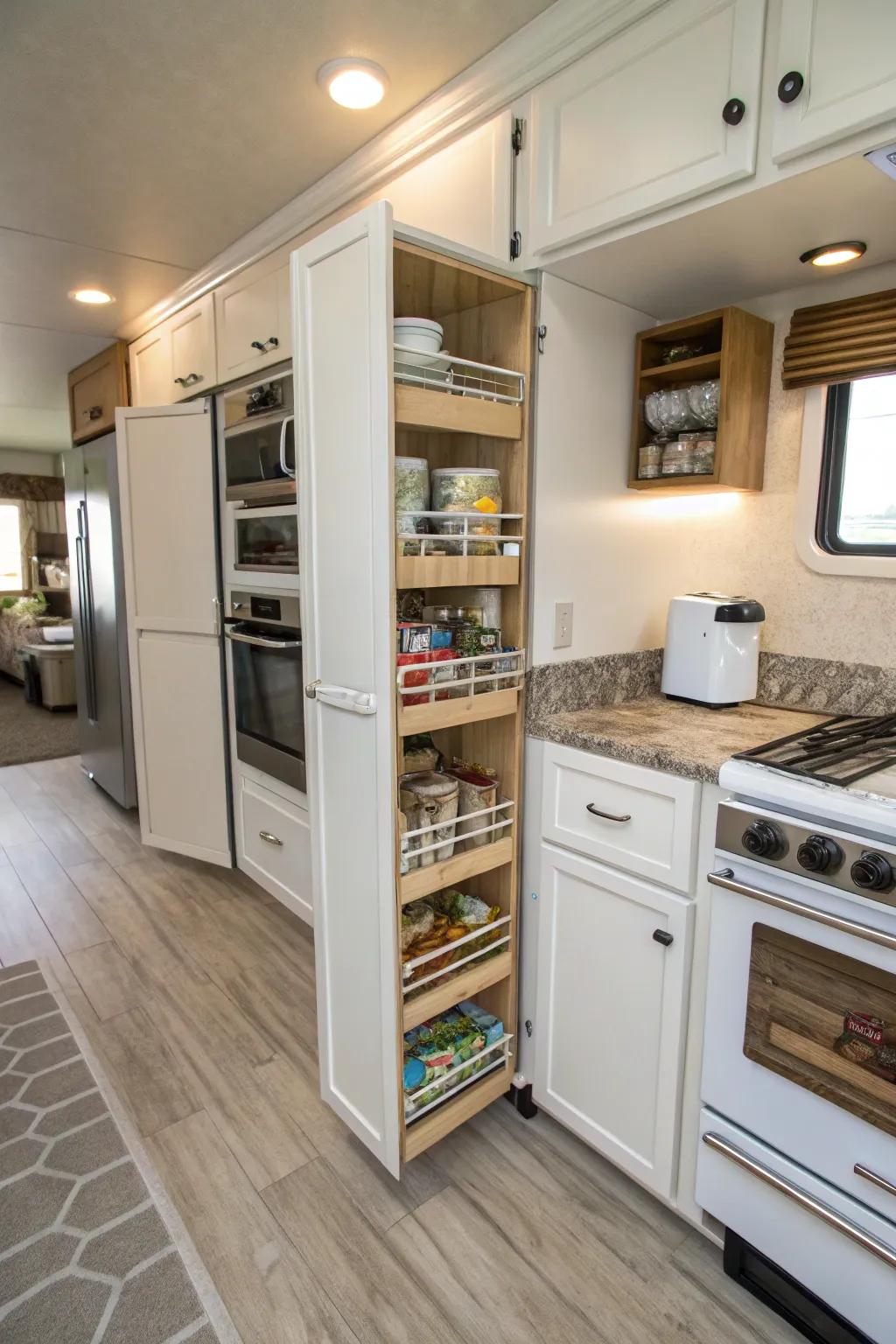 Use smart storage solutions to maximize your kitchen's potential.