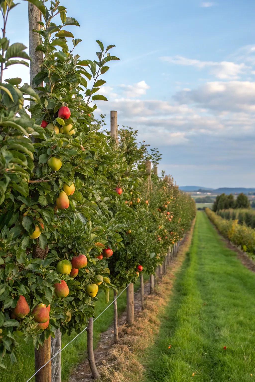 A living tree fence offers both fruits and beauty.