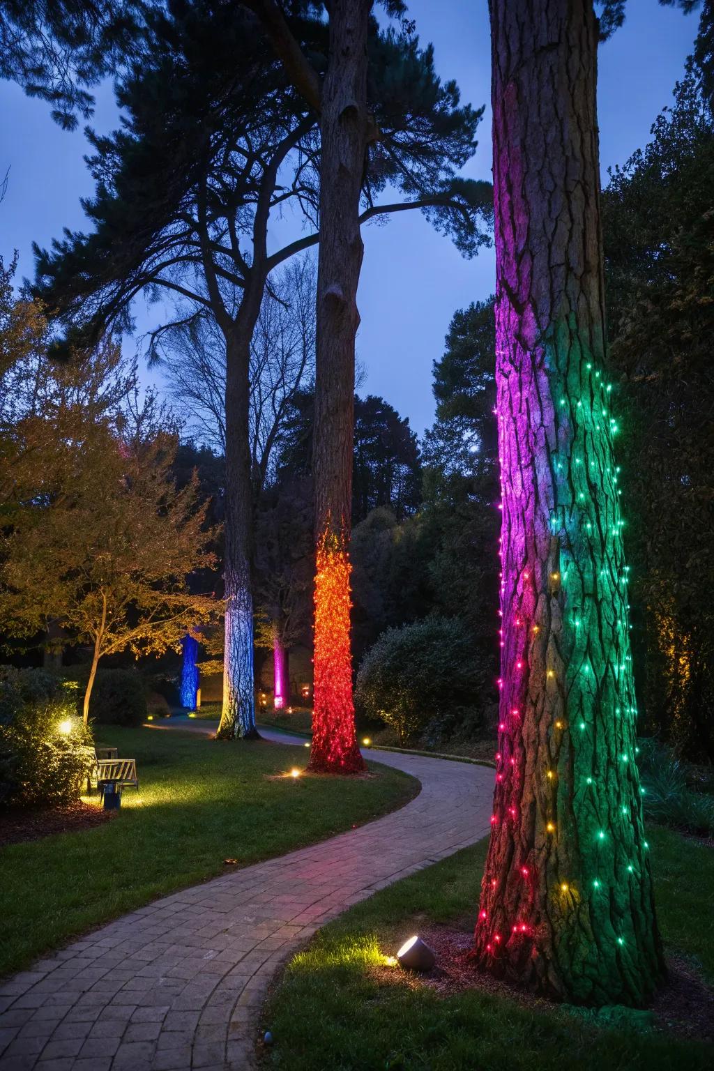 Vibrant lights inject a playful vibe into any garden.