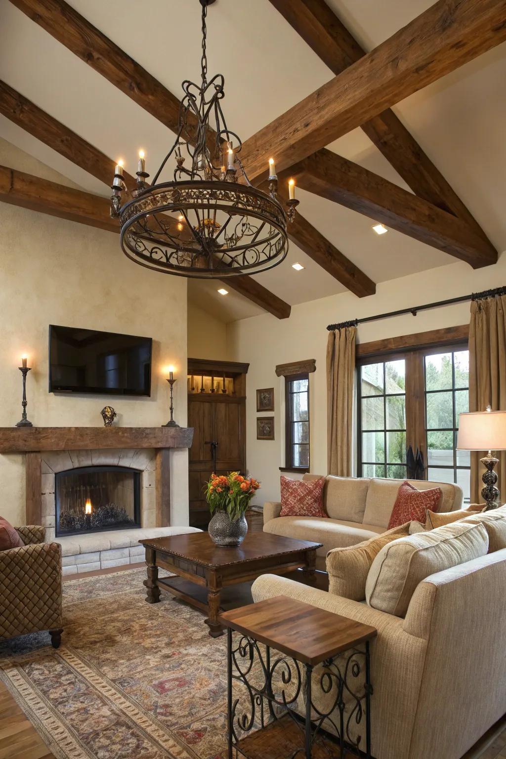 Open beams improve the Tuscan environment.