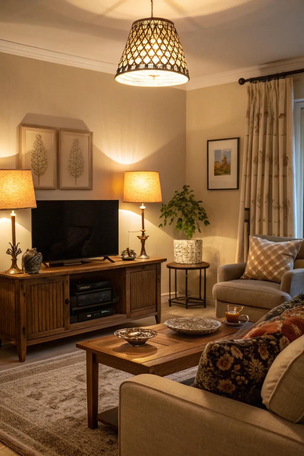 Establish the mood with meticulously chosen lighting.