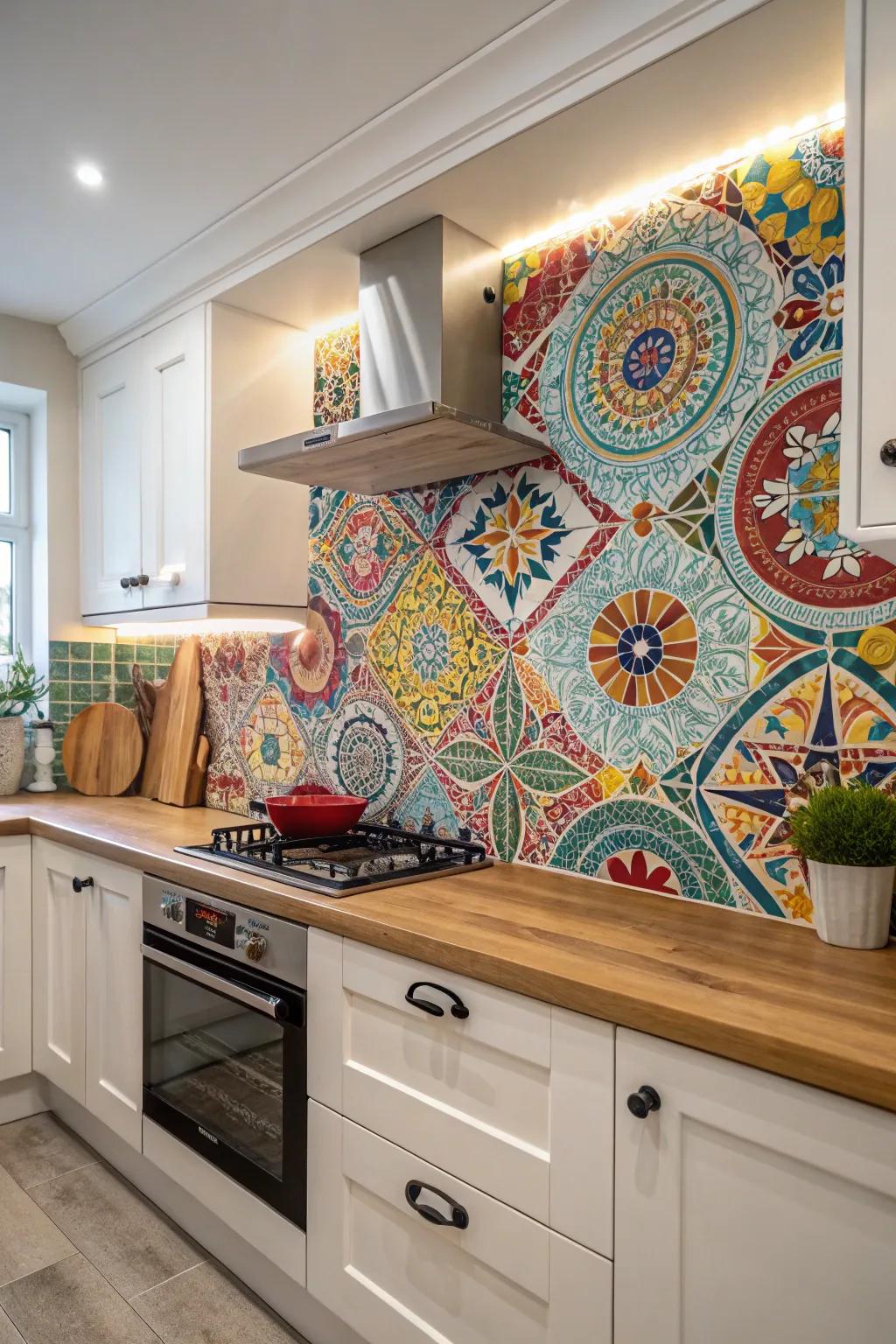 Allow detailed mosaic designs to serve as the centerpiece of your kitchen.