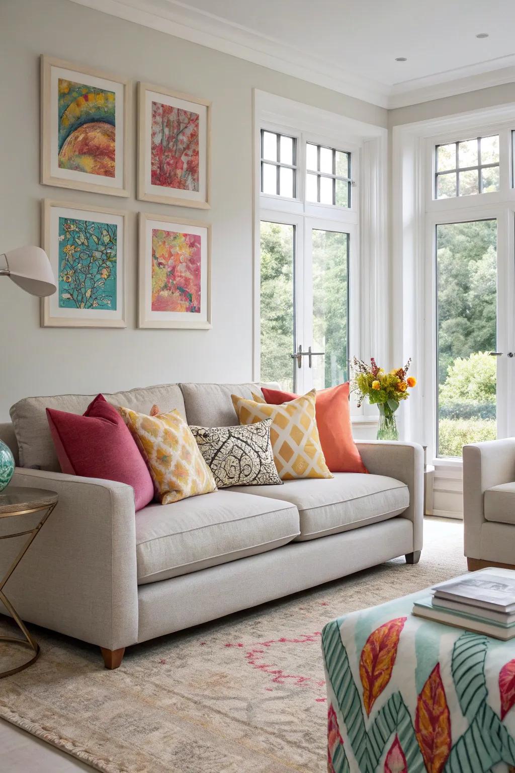 An understated foundation with vibrant highlights brings urban decor to life.