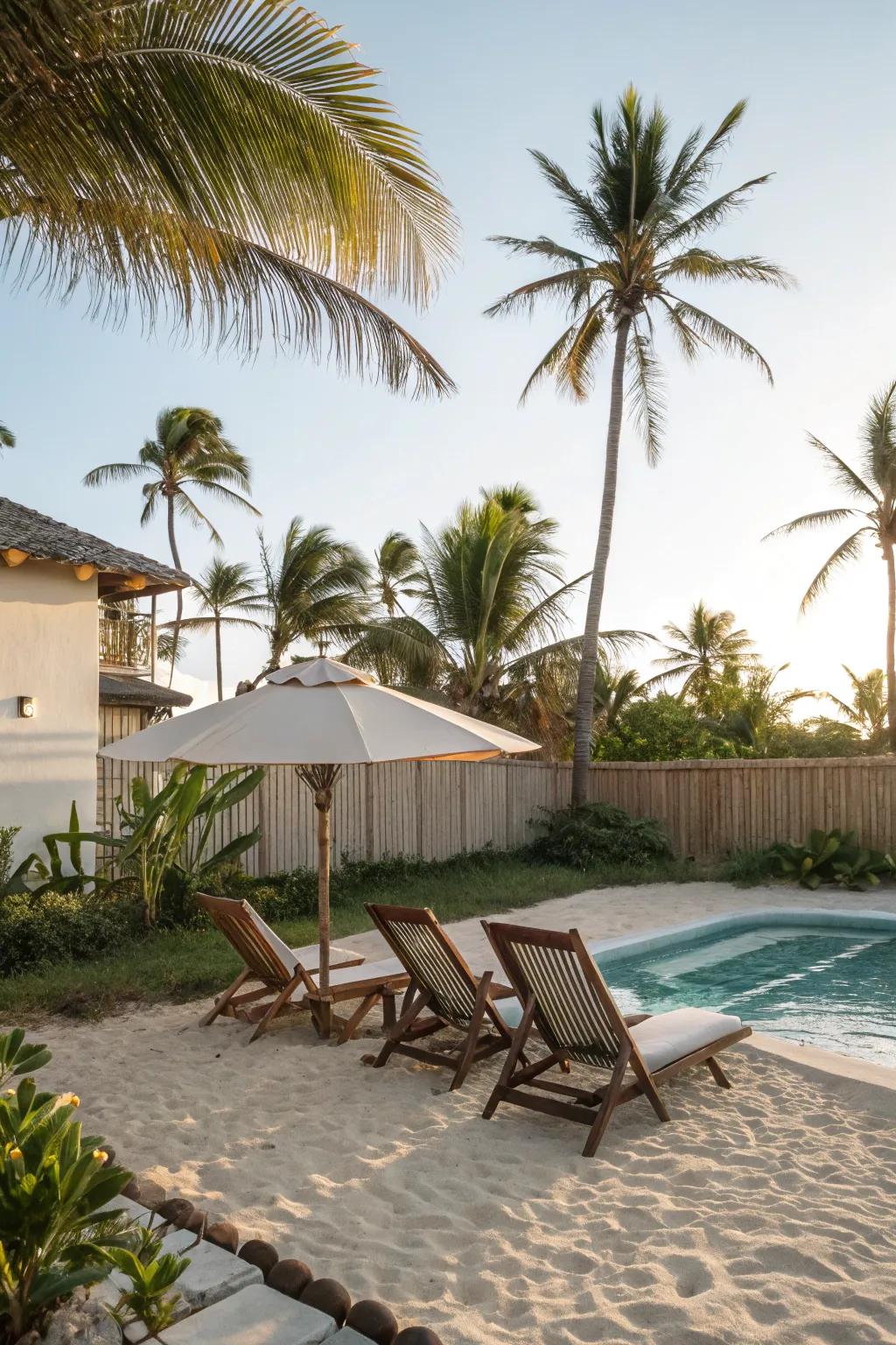 Conjure a seaside escape at home with a backyard beach.