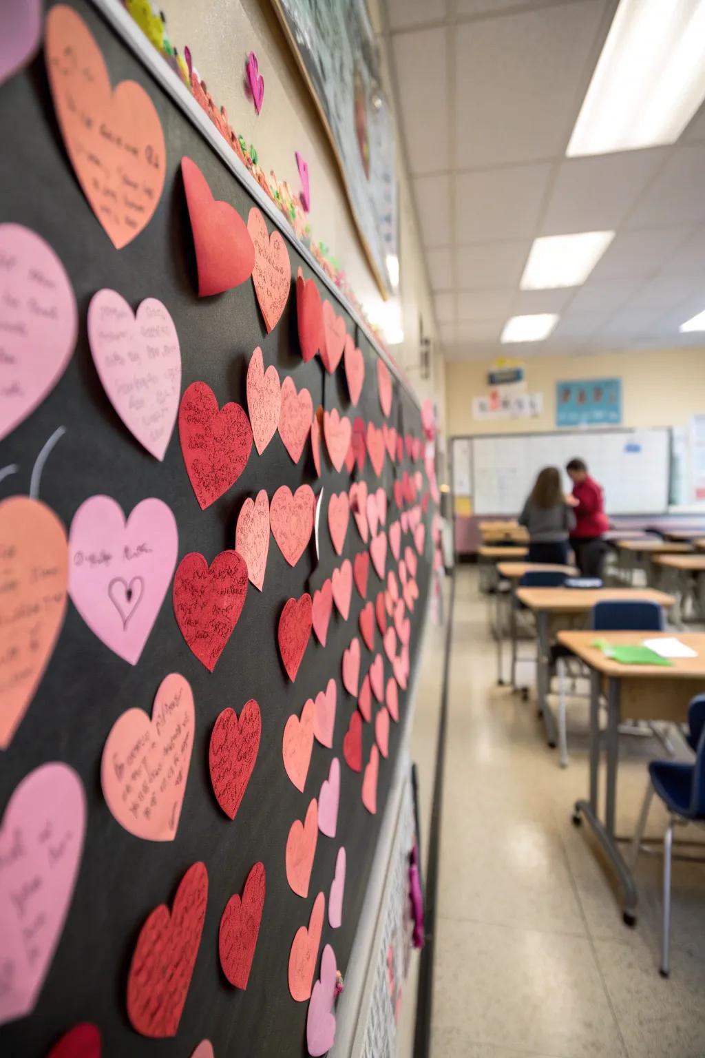 An interactive display where students can share love and kindness.