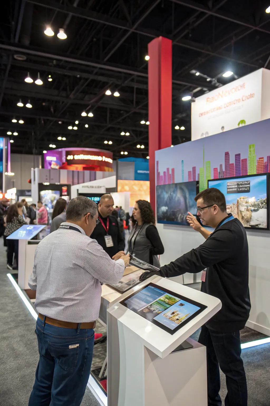 Interactive displays encourage direct engagement with your products.