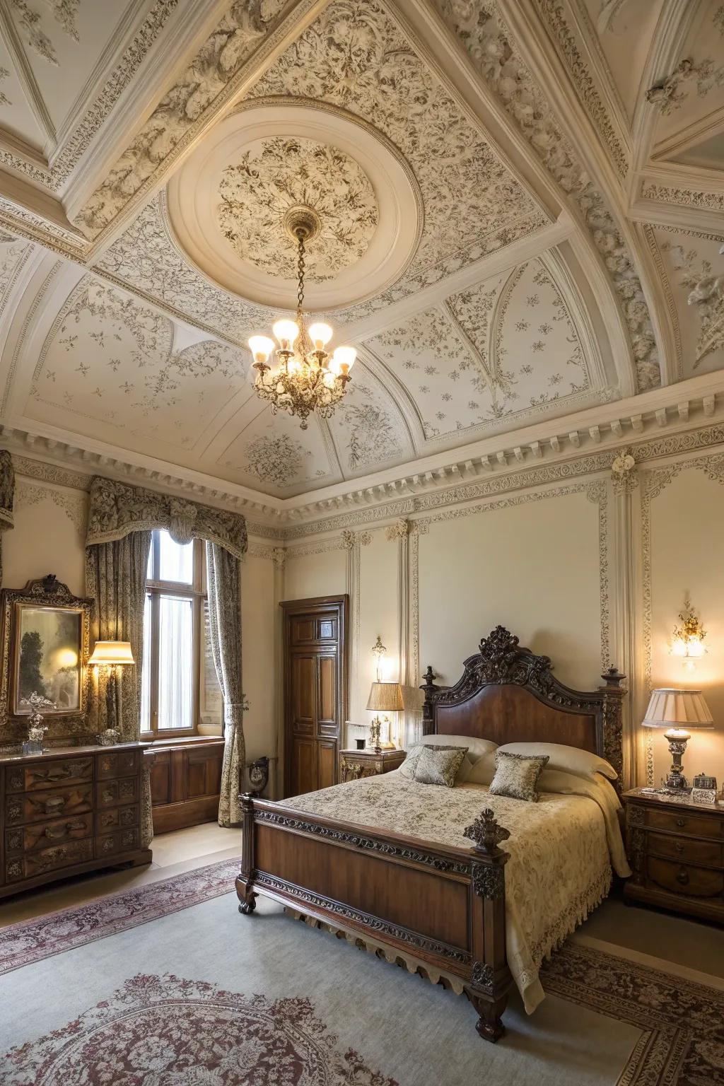 Decorative moldings inspire a sense of Victorian artistry.