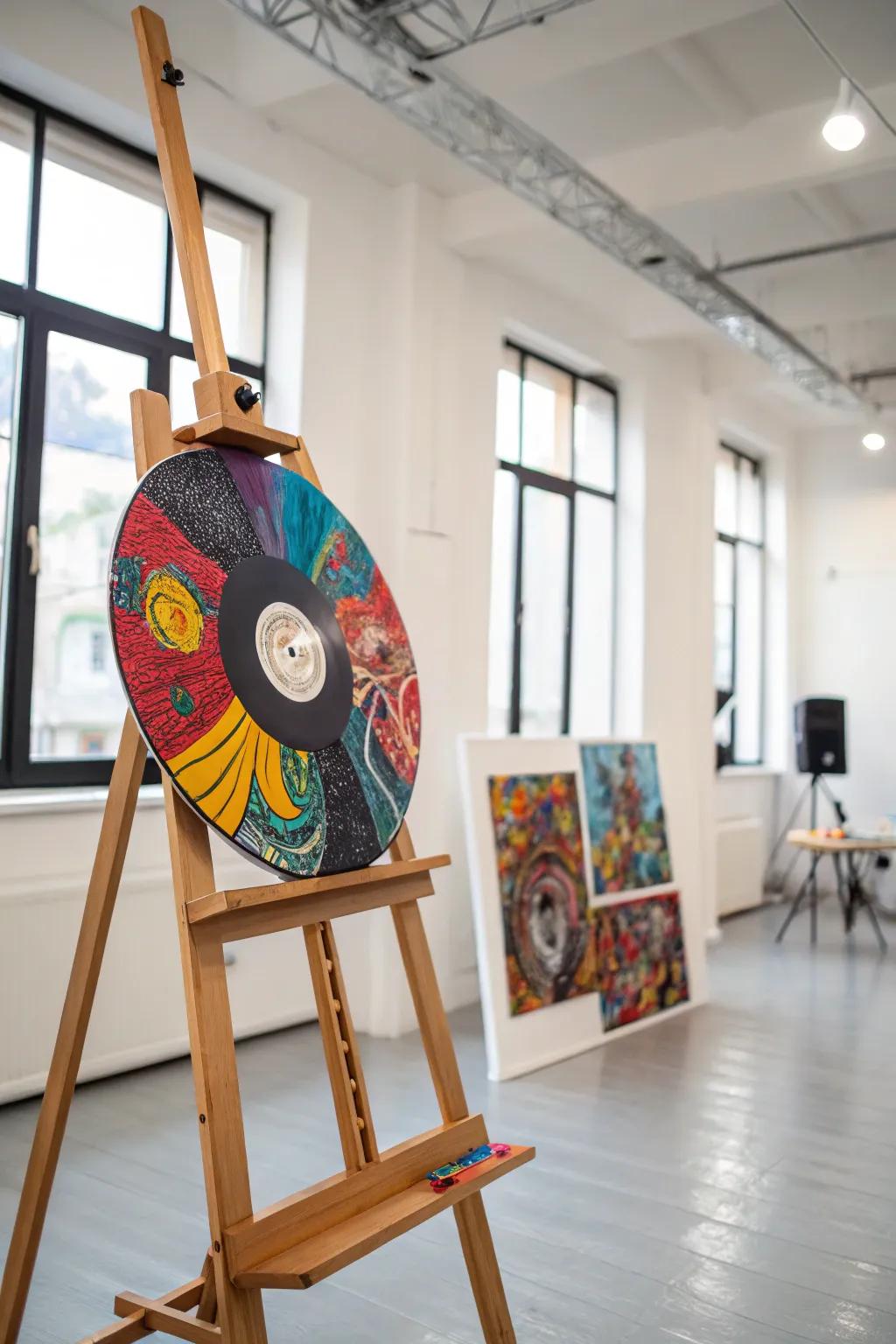 Transform vinyl records into bespoke art with a splash of color.