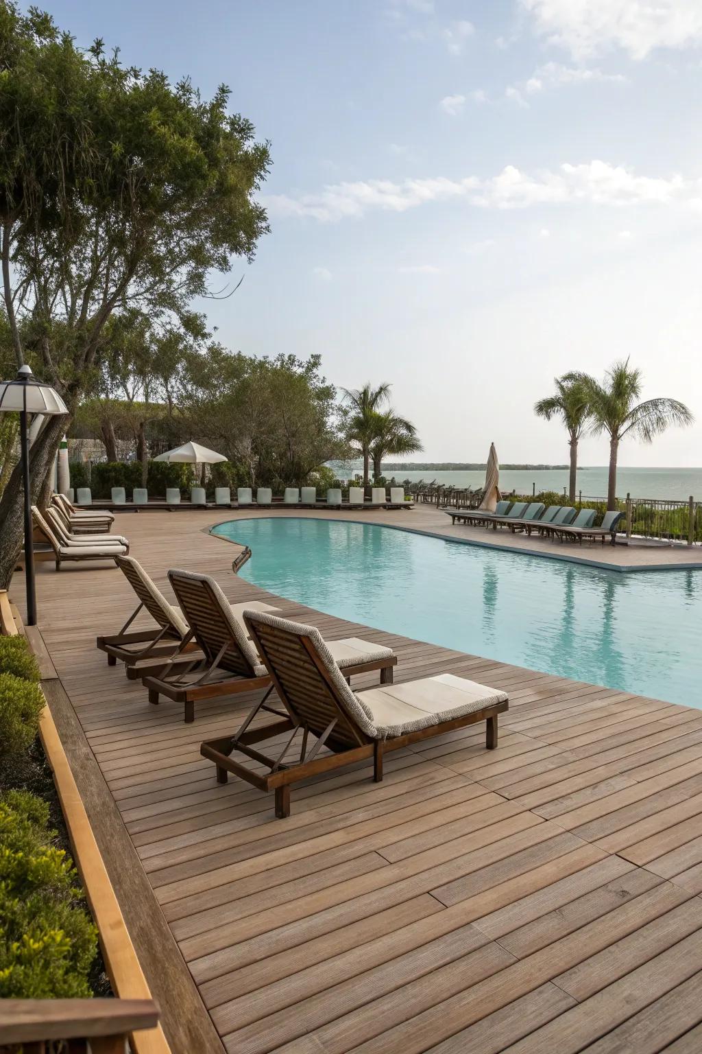 A thoughtfully designed decking area enhances your pool and provides a space for relaxation.