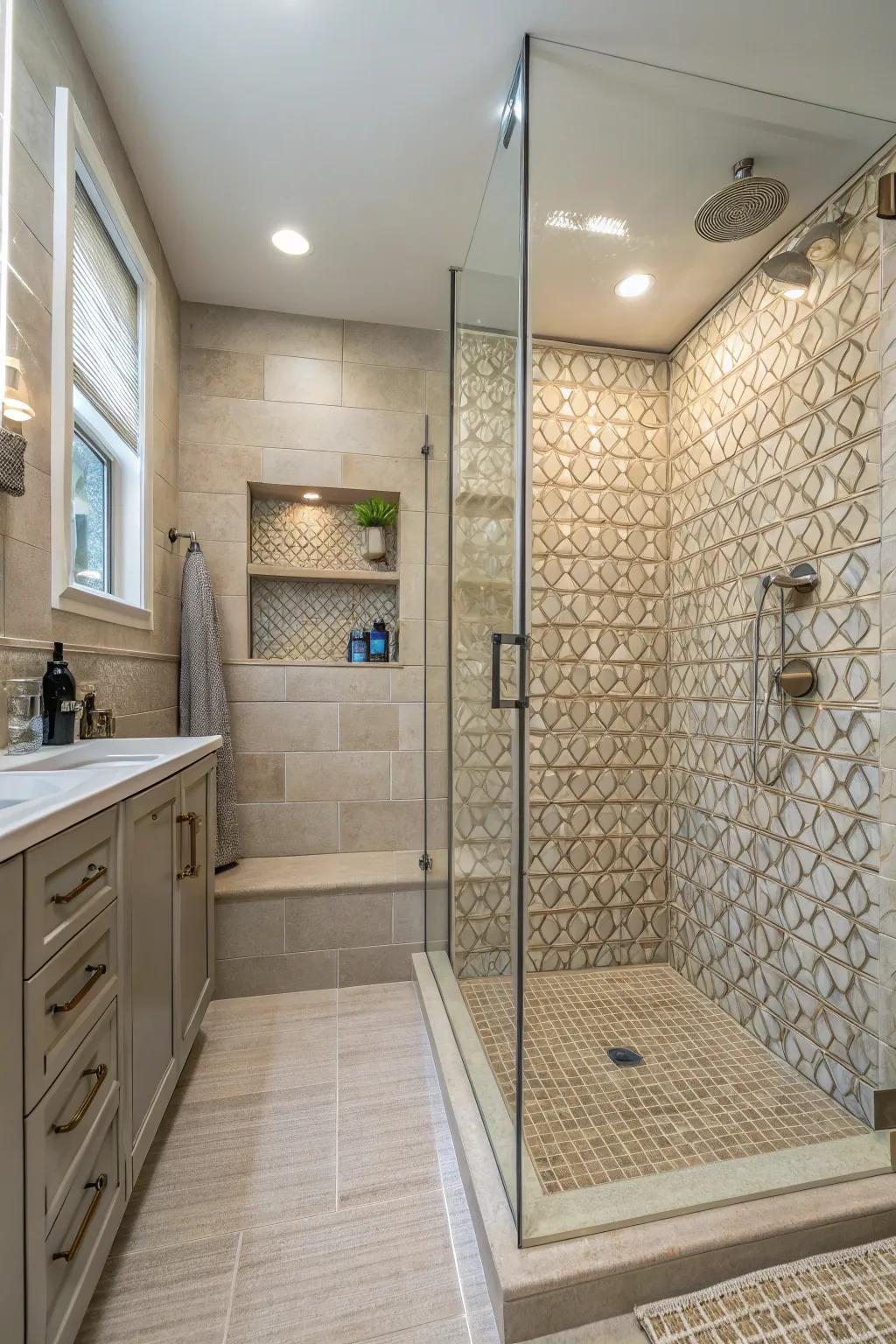 Textured tiles inject depth and interest into your design.
