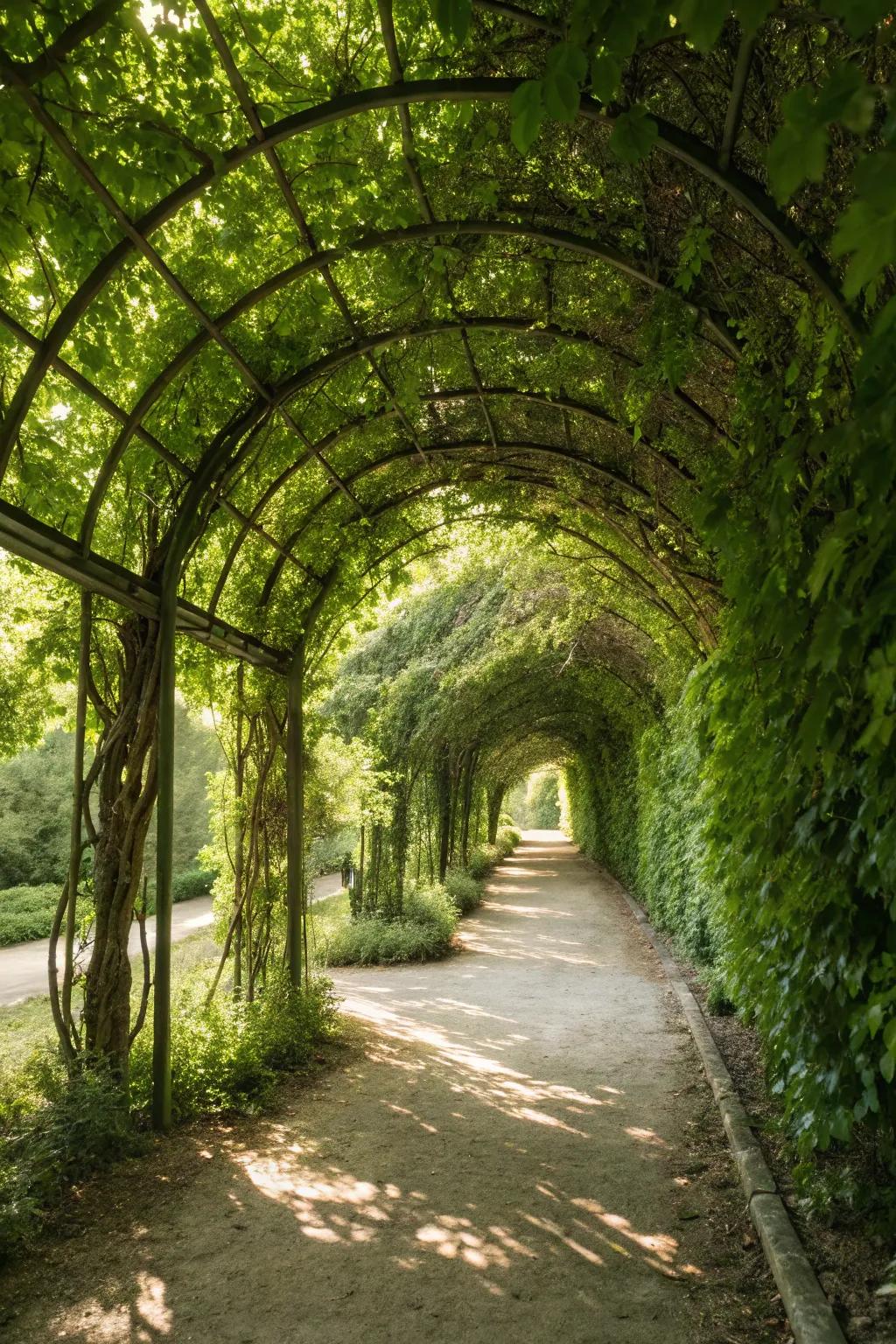 A verdant living passage crafts a magical garden adventure.