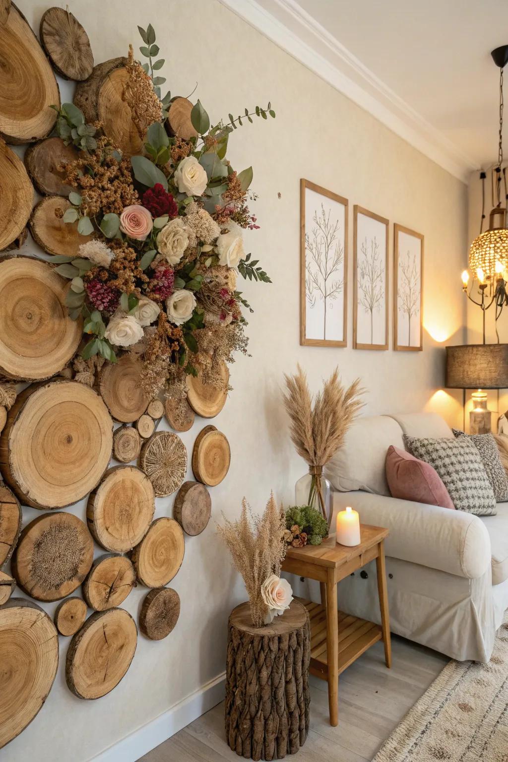 Nature-centric decor imparts warmth and peace.