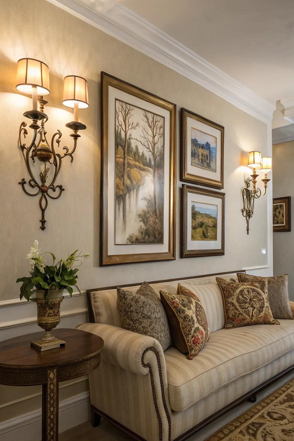 Elevate your artwork with accent wall illumination.