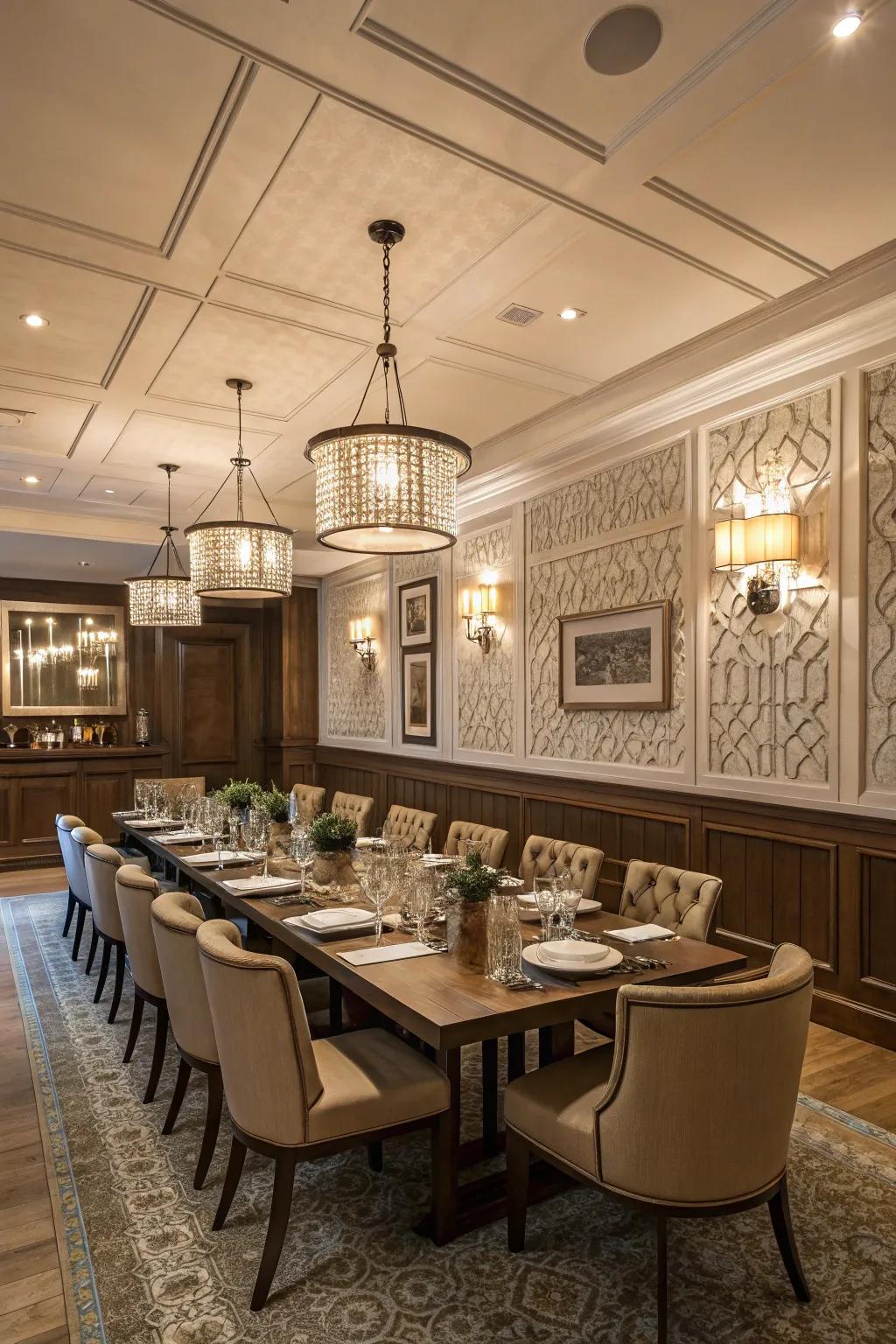 Elegance meets modernity with wainscoting.