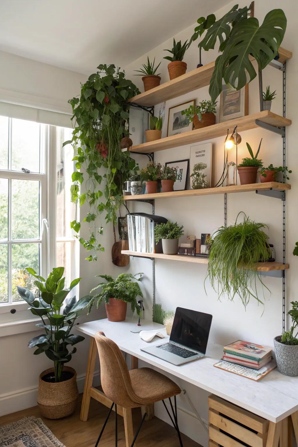 Wall-mounted display units are ideal for displaying your plant collection.