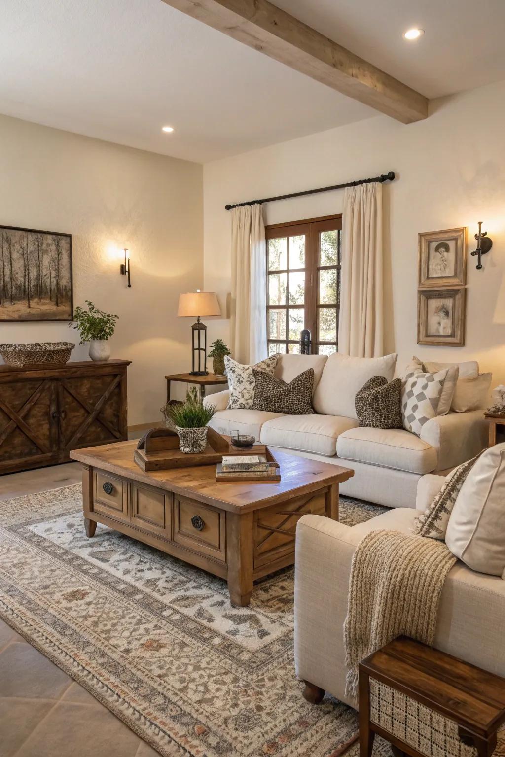 Relaxing colors make the room feel calm and inviting.