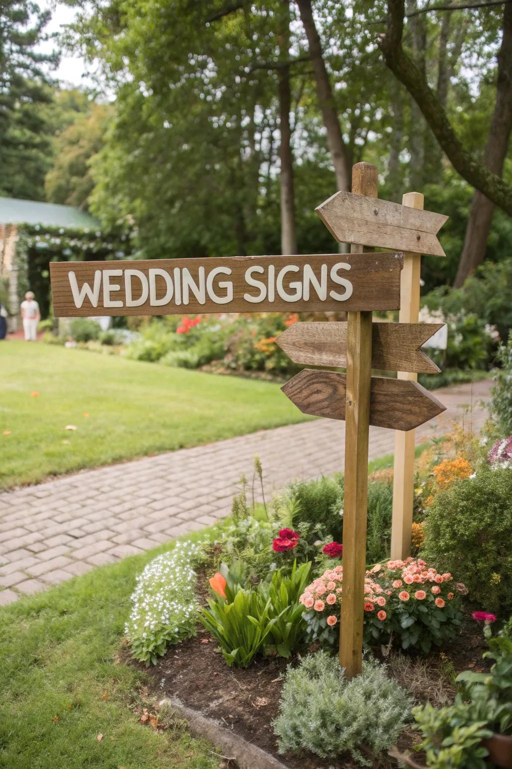 Directional signs offer both practicality and amusement, skillfully leading guests with charm.