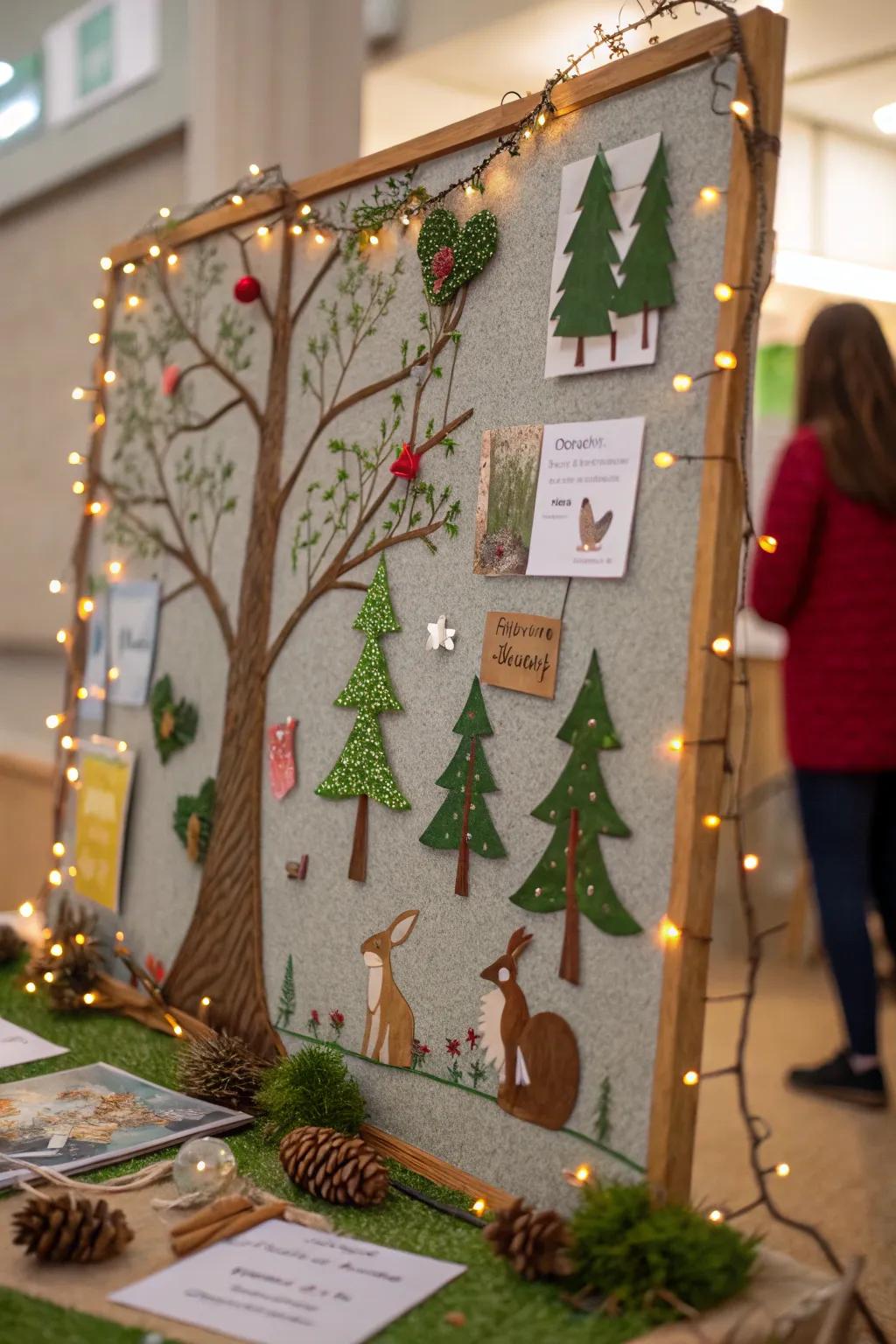 A enchanted wooded area design to welcome learners into a realm of thoughts and education.