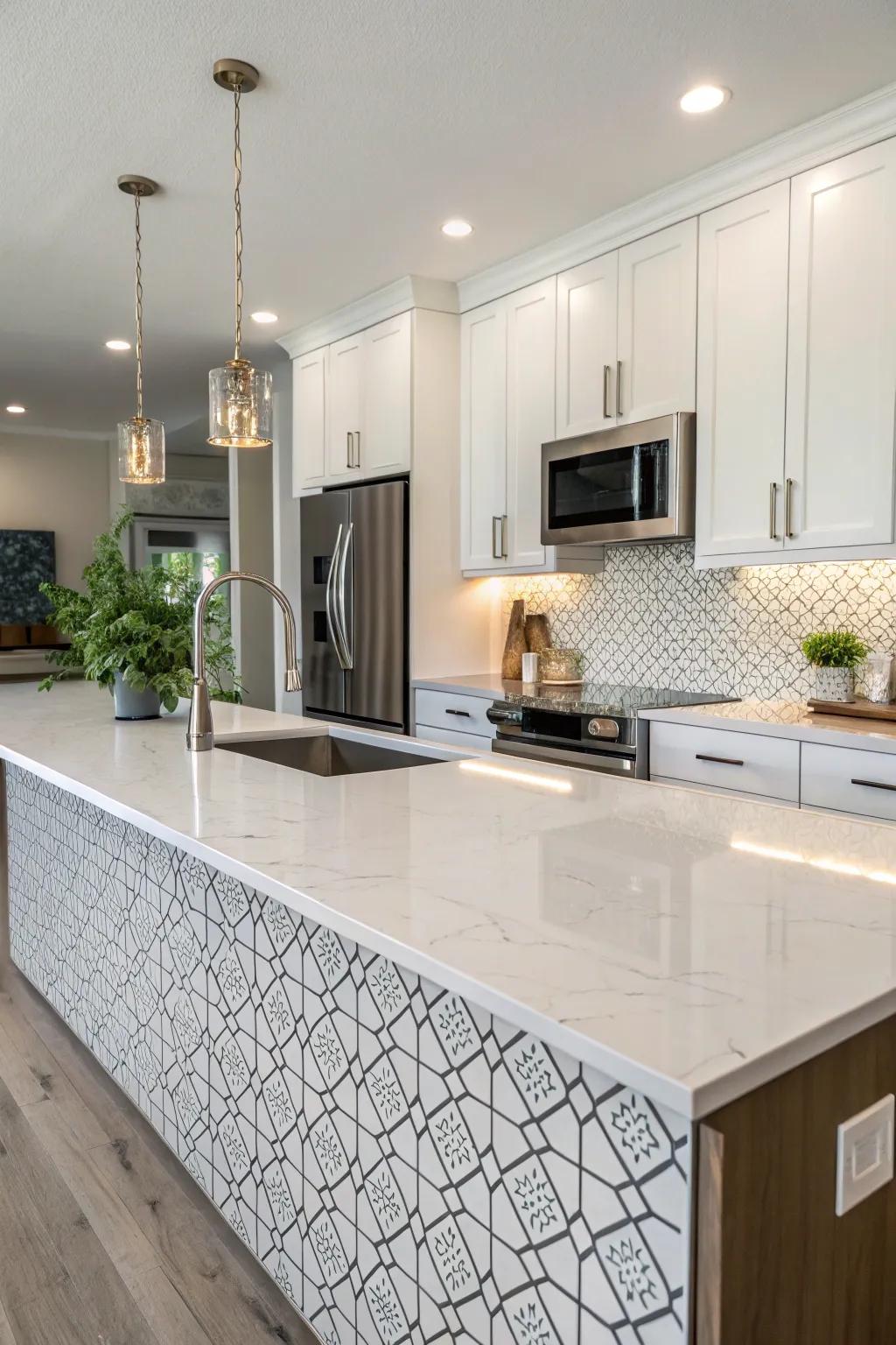 Quartz countertops offer a seamless fusion of style and practicality.