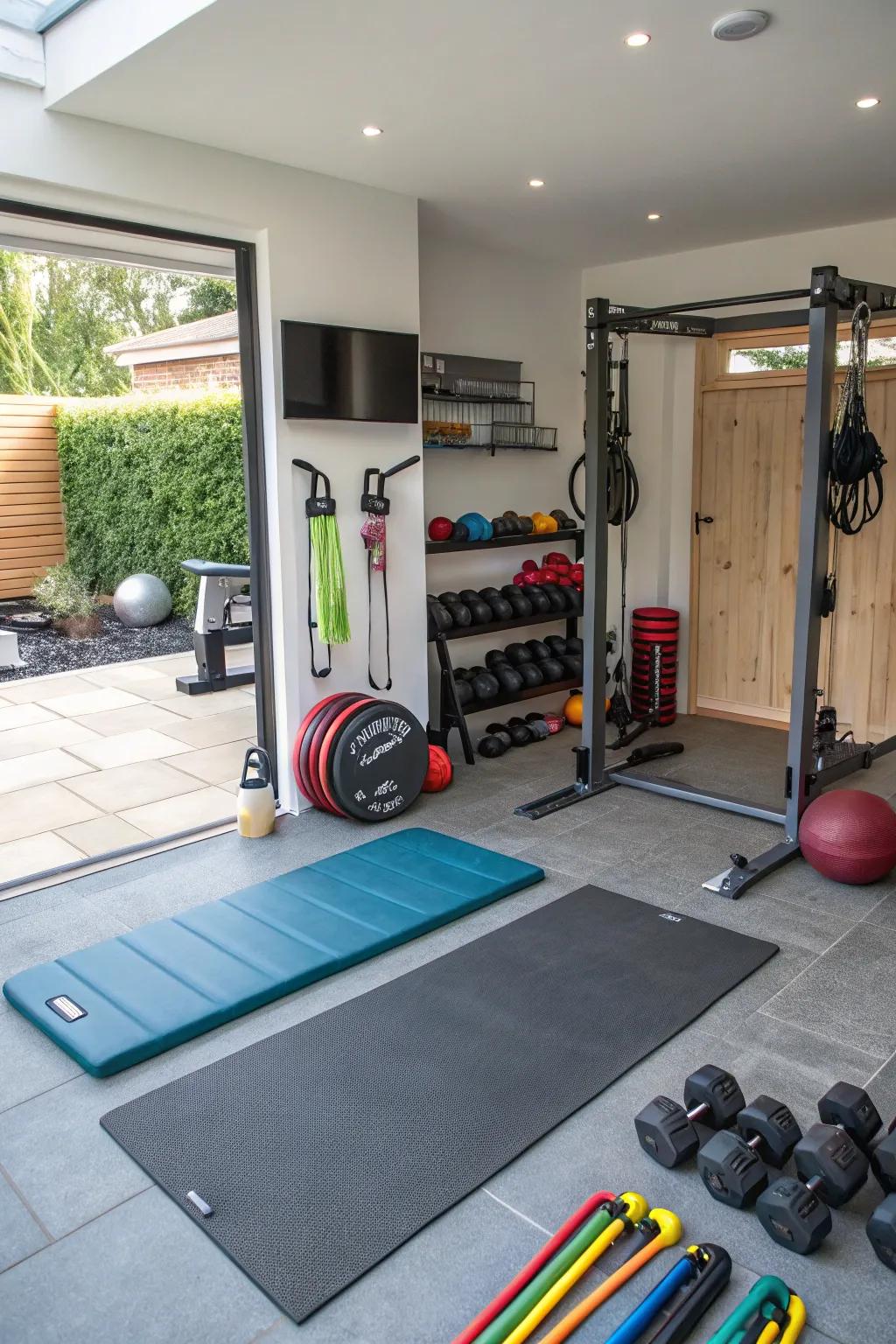 Keep up your fitness with a personal home gym.