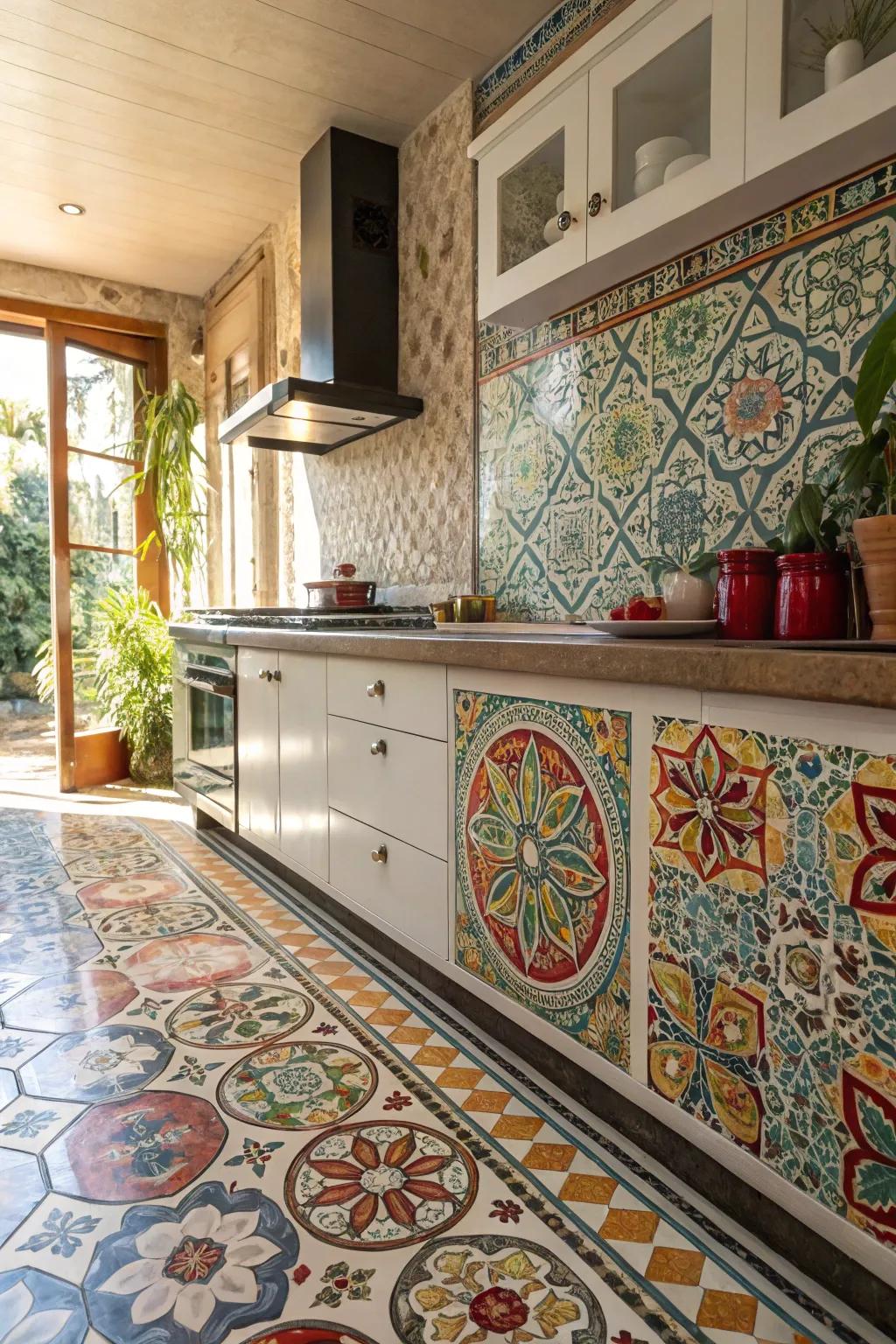 Inventive patterns inject a spirit of adventure into your kitchen.