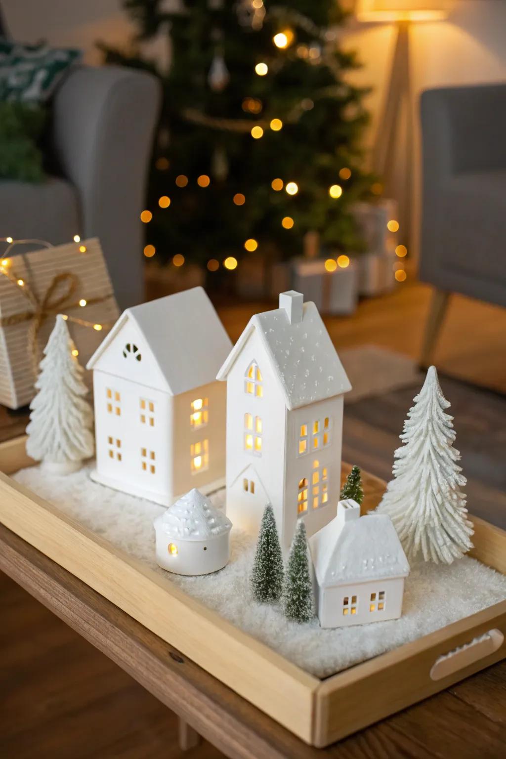 A tabletop winter wonderland infuses a playful and charming spirit into your decor.