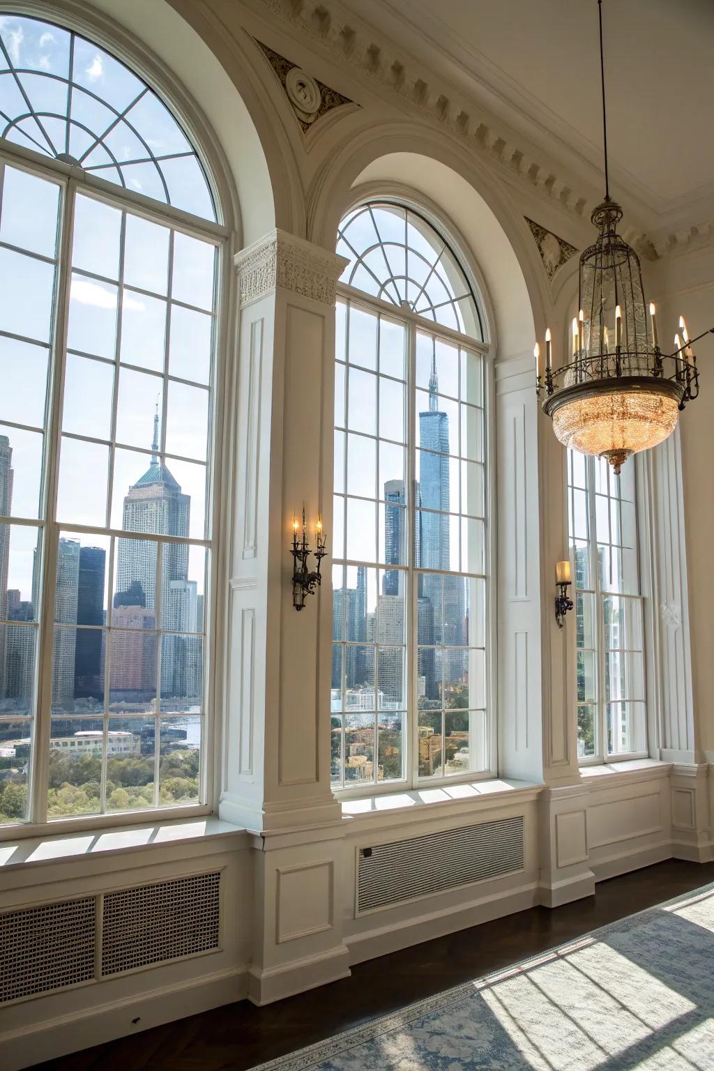 Curved windows add ageless elegance to any chamber.