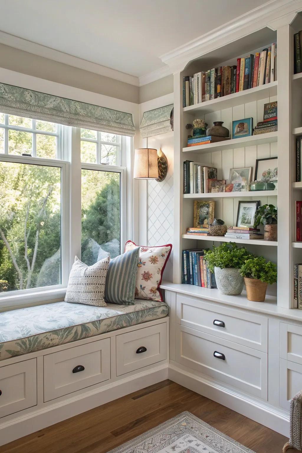 Having storage under the seat keeps your window area neat and tidy.