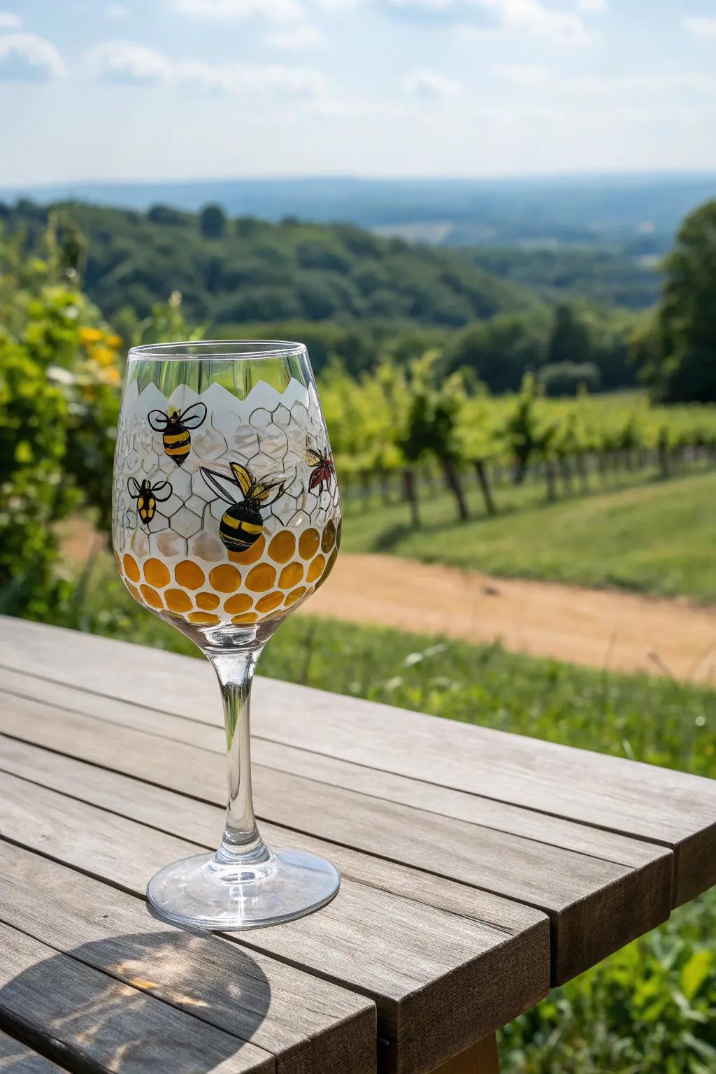 Bee and honeycomb themes give a taste of nature to your glassware.