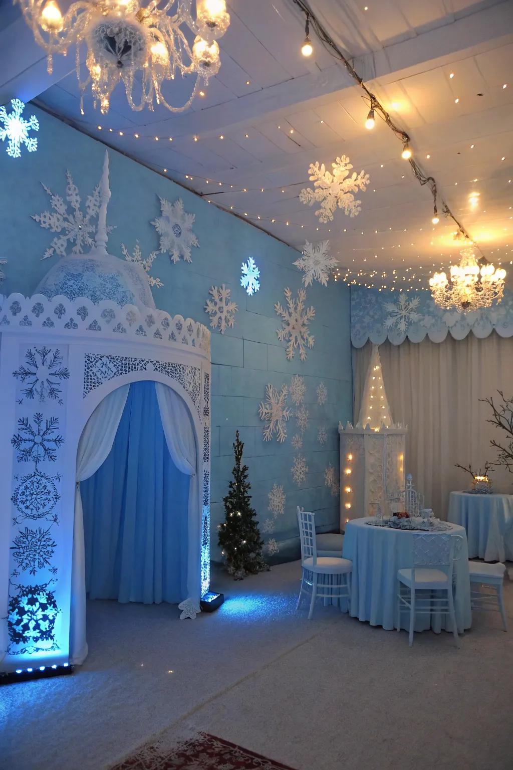 A fantastical Frozen-inspired baby shower style.