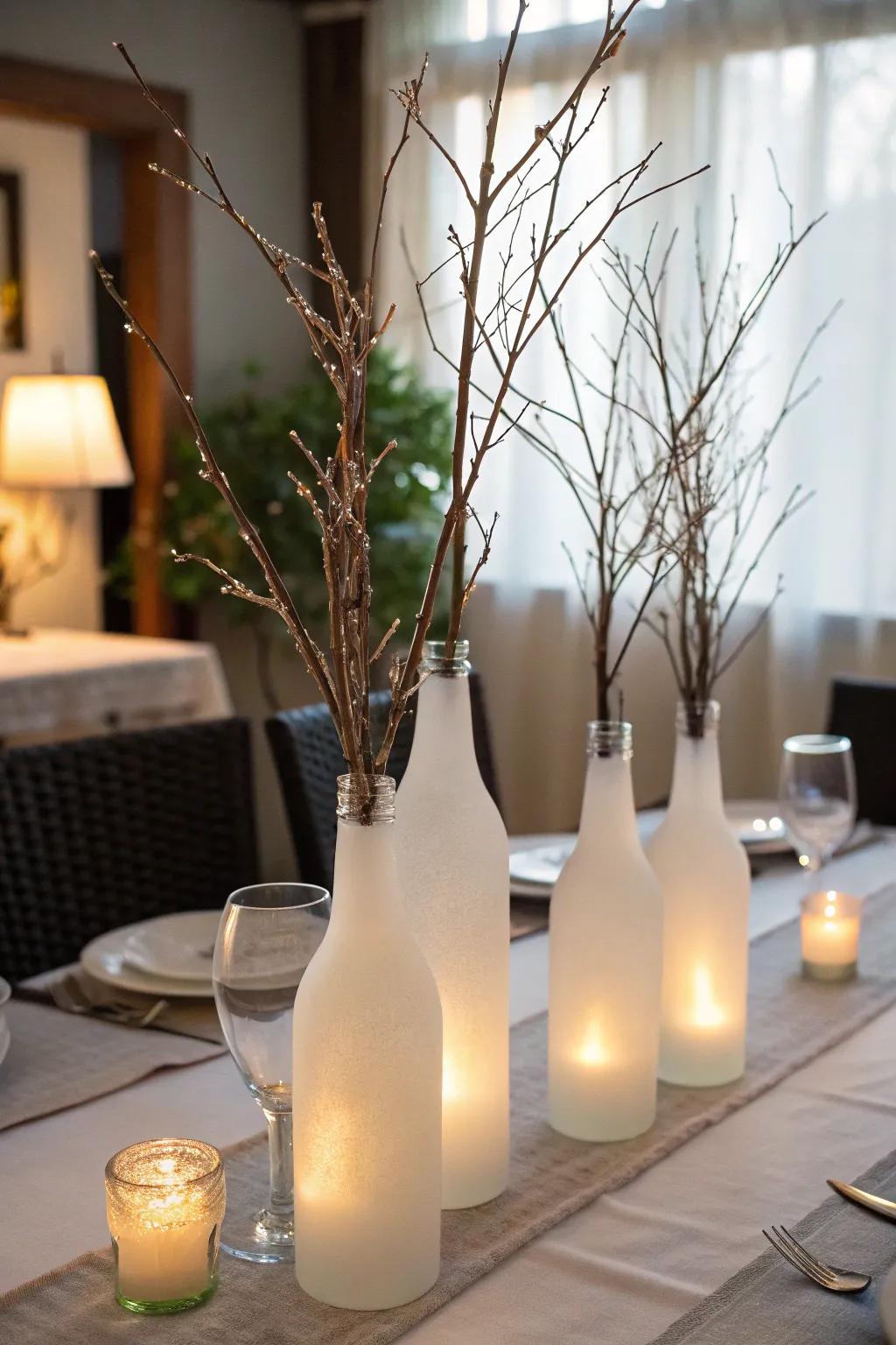 Elegant and stylish featuring iced glass containers.