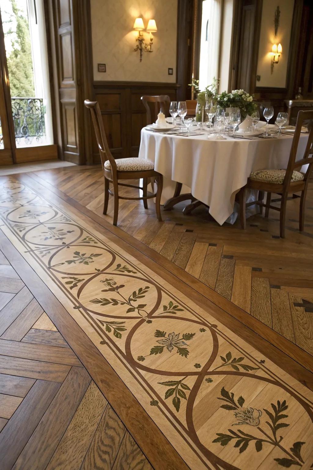Decorative vine inlays add a personal touch.