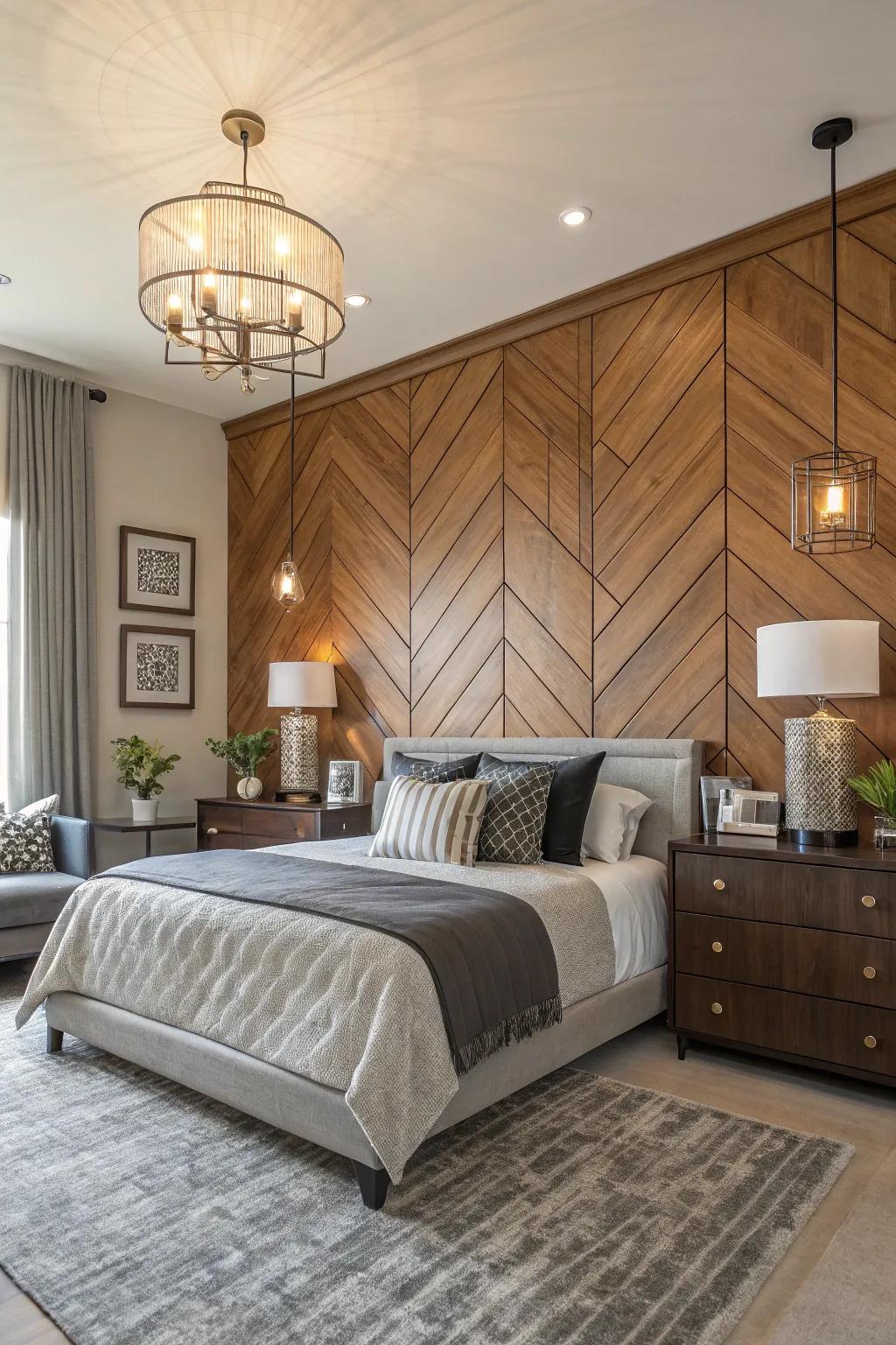 A lumber panel feature wall can redefine your room.