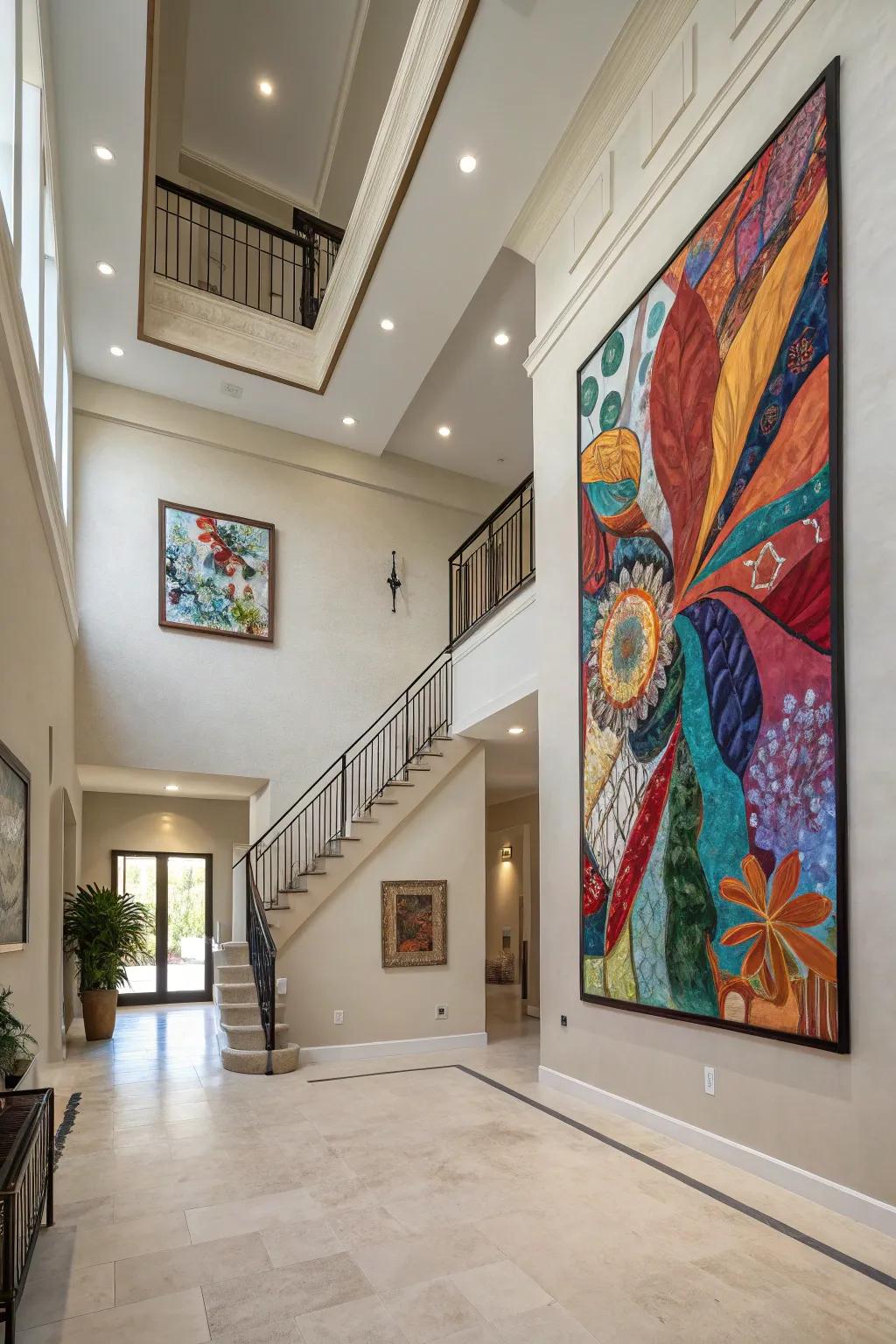 A standout piece of art can infuse personality into your entryway.