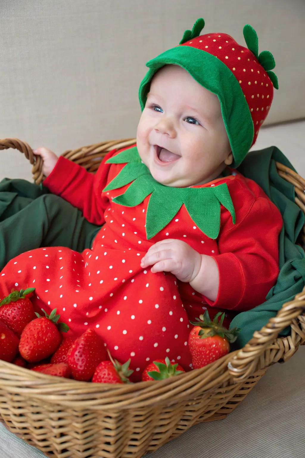 Berry delightful strawberry costume for Halloween.