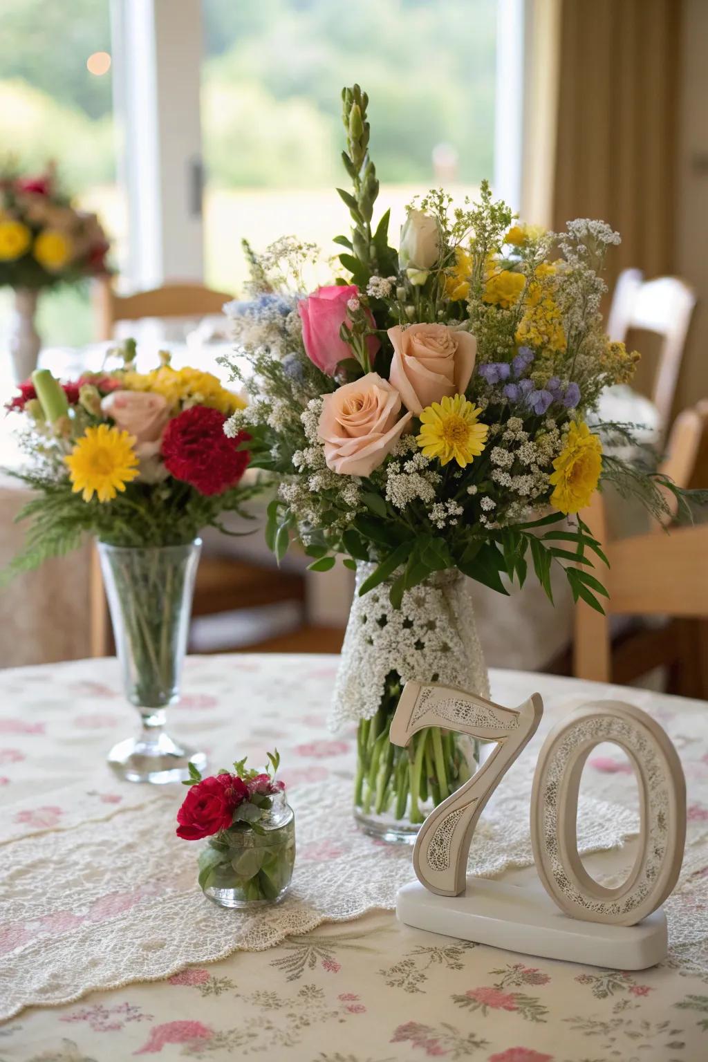 Floral centerpieces enhance the elegance of any event.