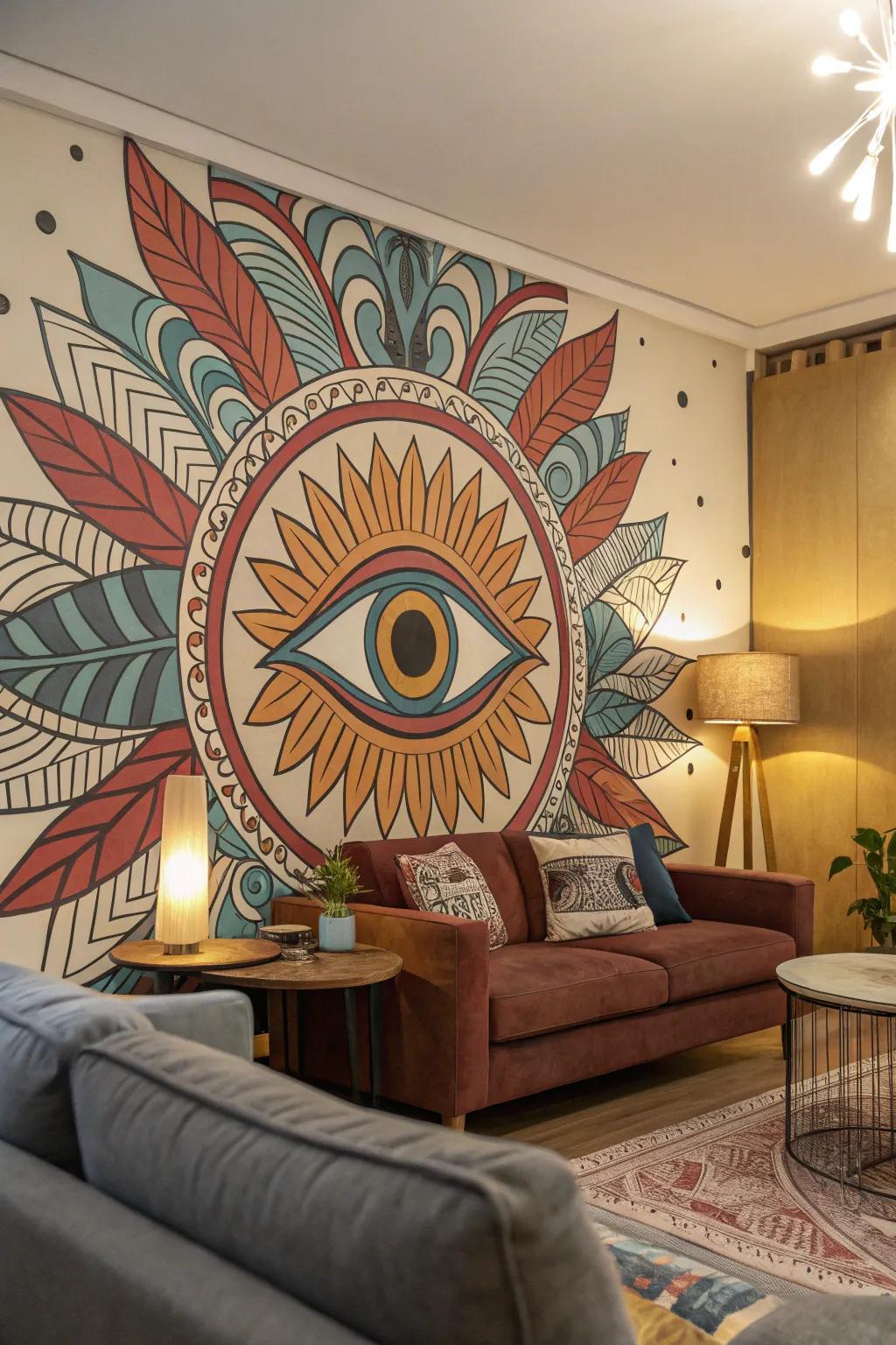 A vibrant eye design creates a striking and talk-worthy feature.