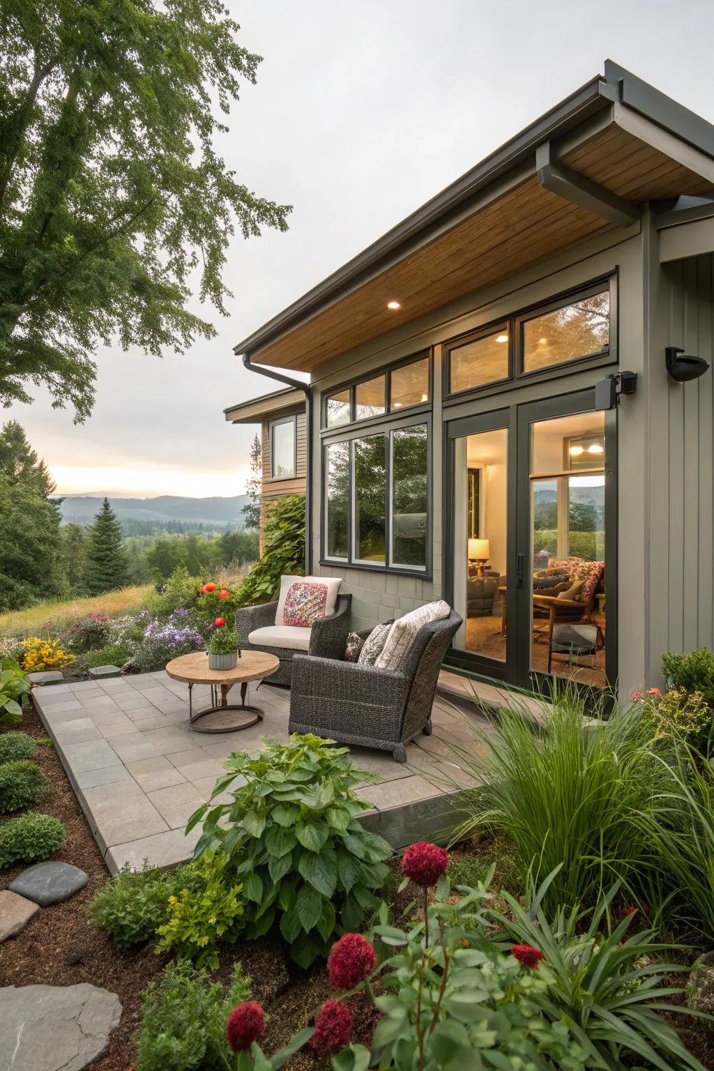 Extend your living space outdoors with a comfortable patio or deck.