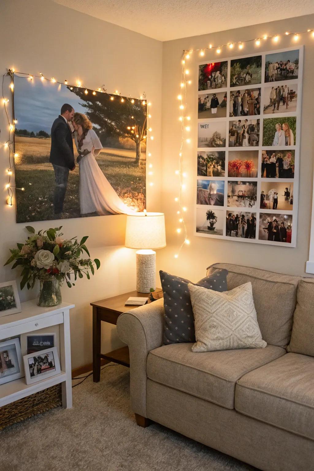 A collage commemorating the milestones of love.