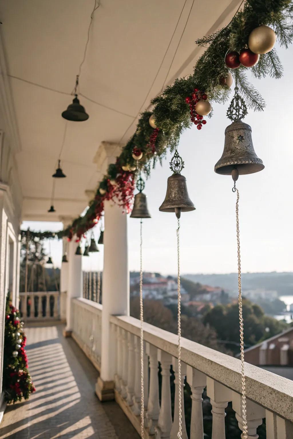 Suspended ornaments fashion a festive and space-efficient ornamentation.