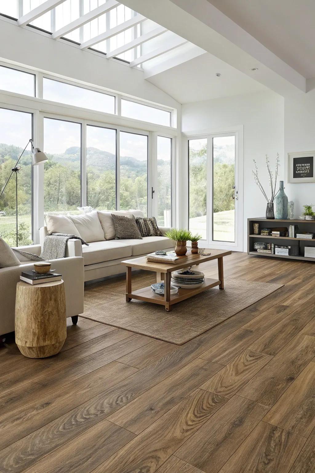 Get the elegance of hardwood with durable vinyl plank flooring.
