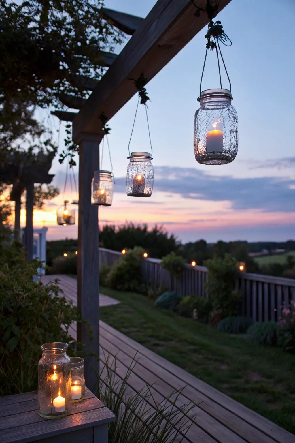 Handcrafted lanterns foster a welcoming, cozy ambiance.