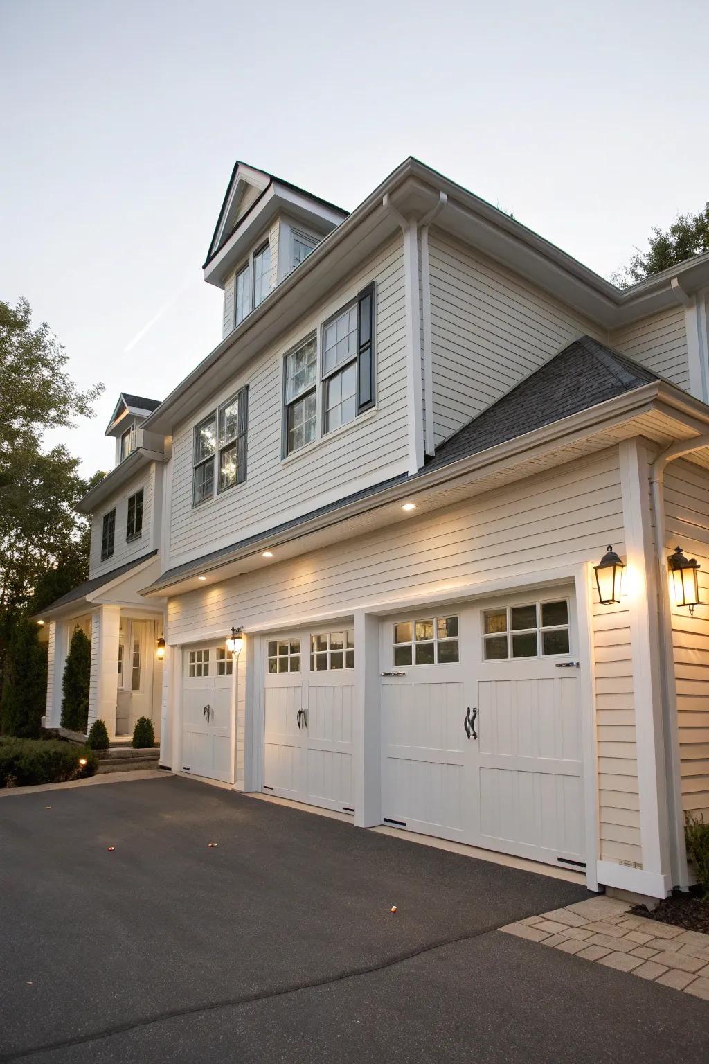 A two-story garage offering extra living space and practicality.