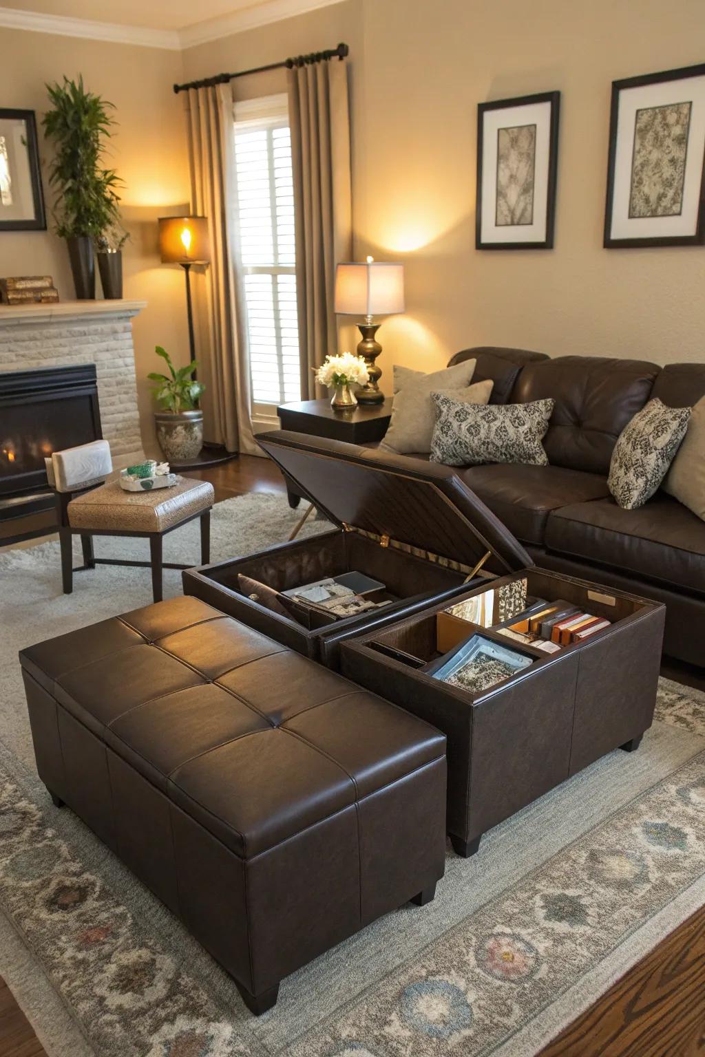 Adaptable furniture parts adjust to various living room requirements.