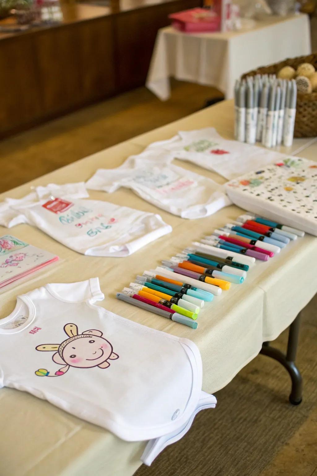 Onesie Decorating Station - A Creative Keepsake Activity