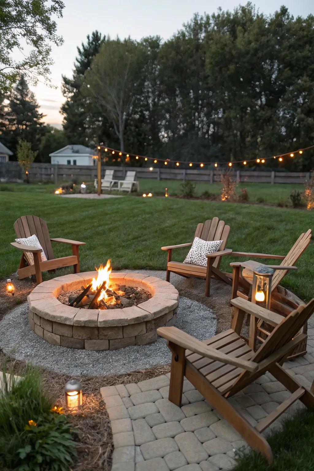 Gather around the warmth of a backyard glowing hearth.
