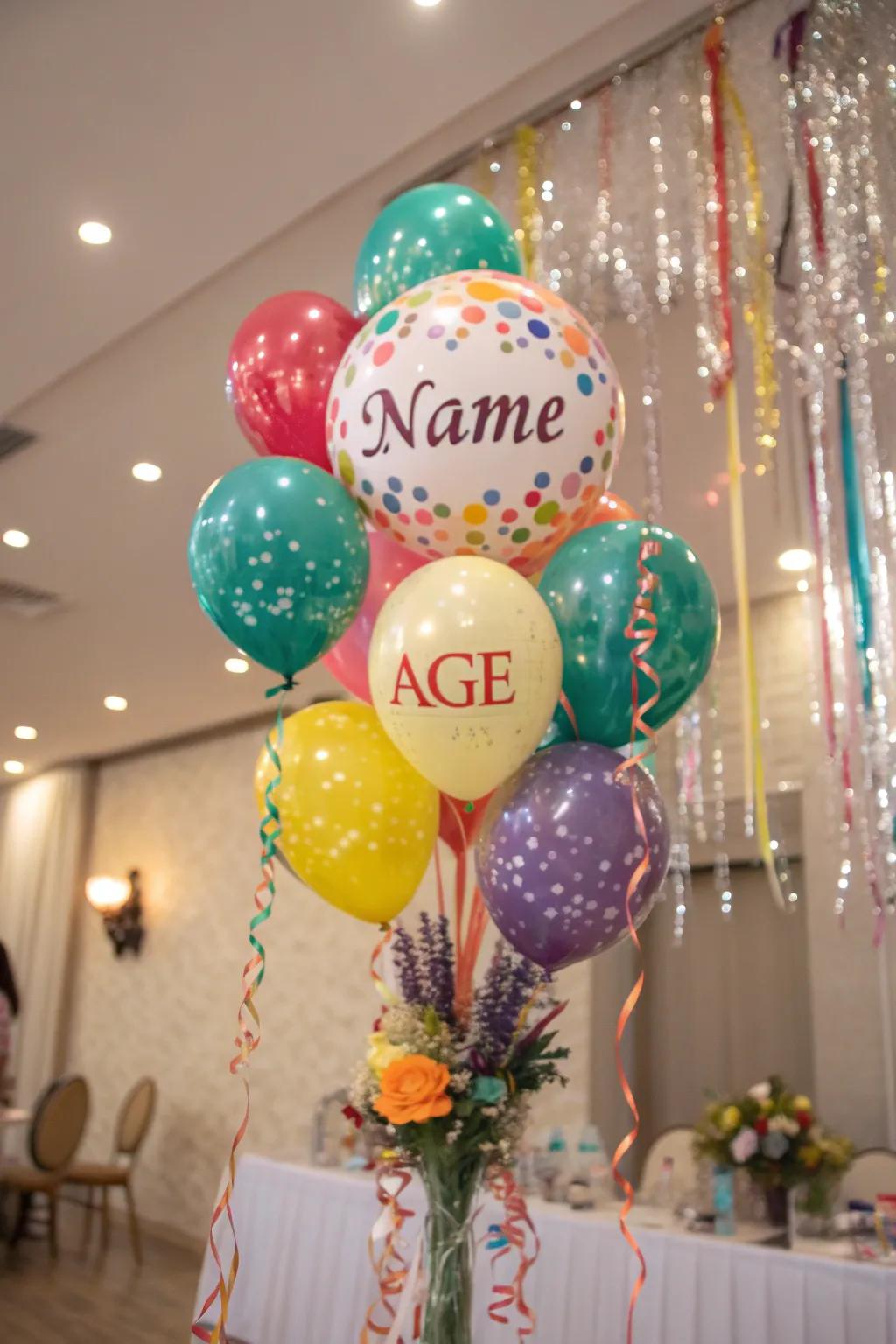 A bespoke balloon display infusing an exceptional personal hint into every occasion.