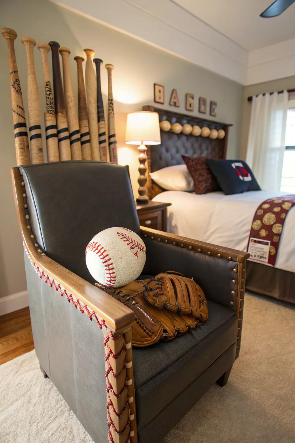 Fill your area with baseball-themed furniture for a distinctive look.